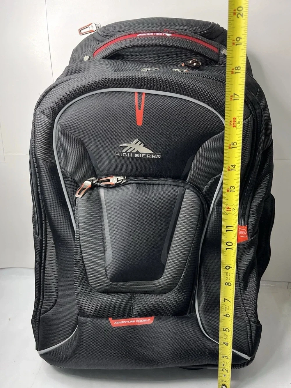 High Sierra Rolling Backpack Black Red Tech Spot Laptop Pocket Travel Adventure